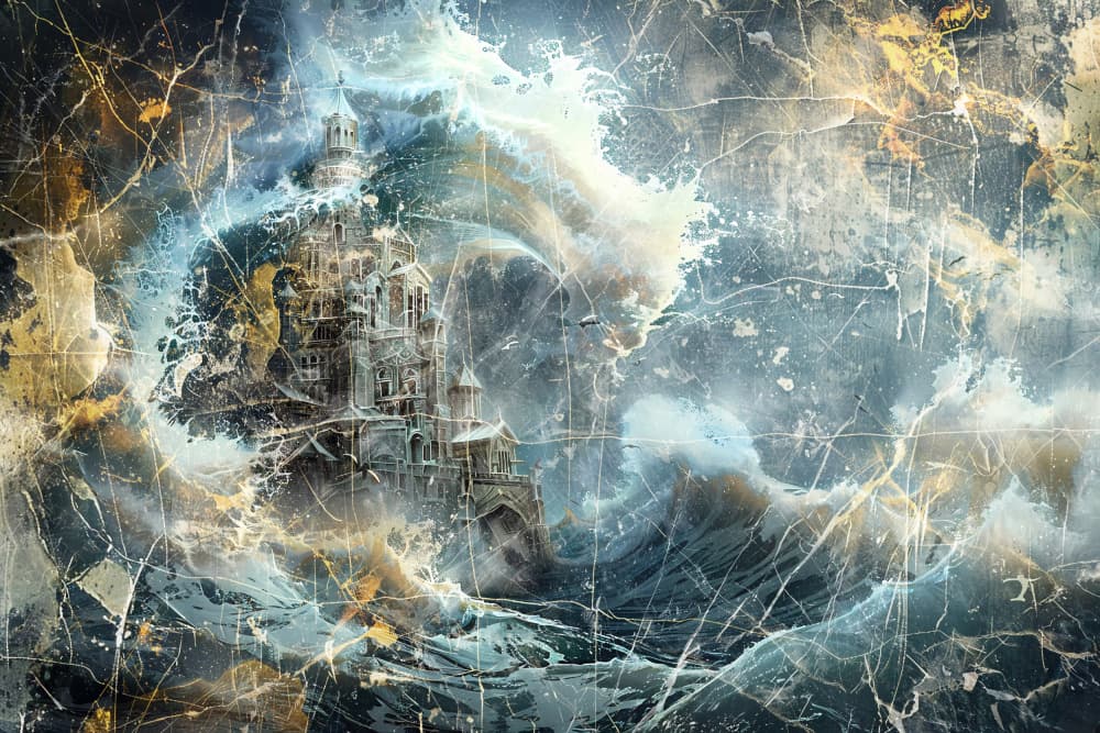 Mystic Castle Storm by Rafal Kulik — canvas wall art