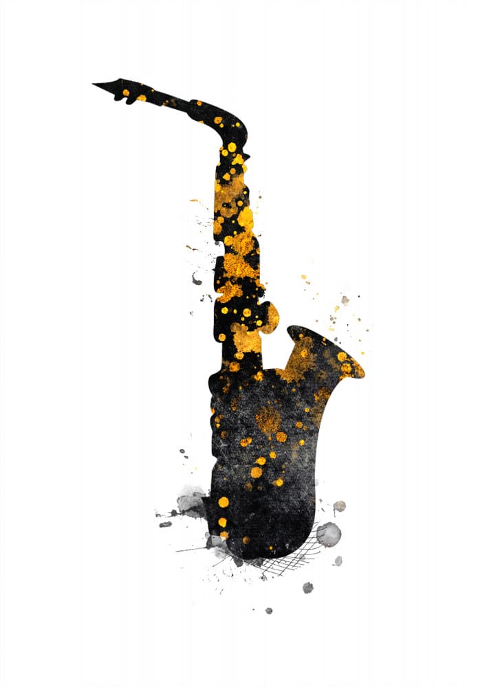 Jazz Saxophone Art by Justyna Jaszke — canvas wall art
