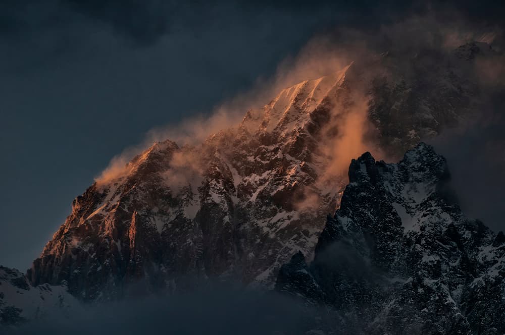 Golden Mountain Peaks by Claudio Moretti — canvas wall art
