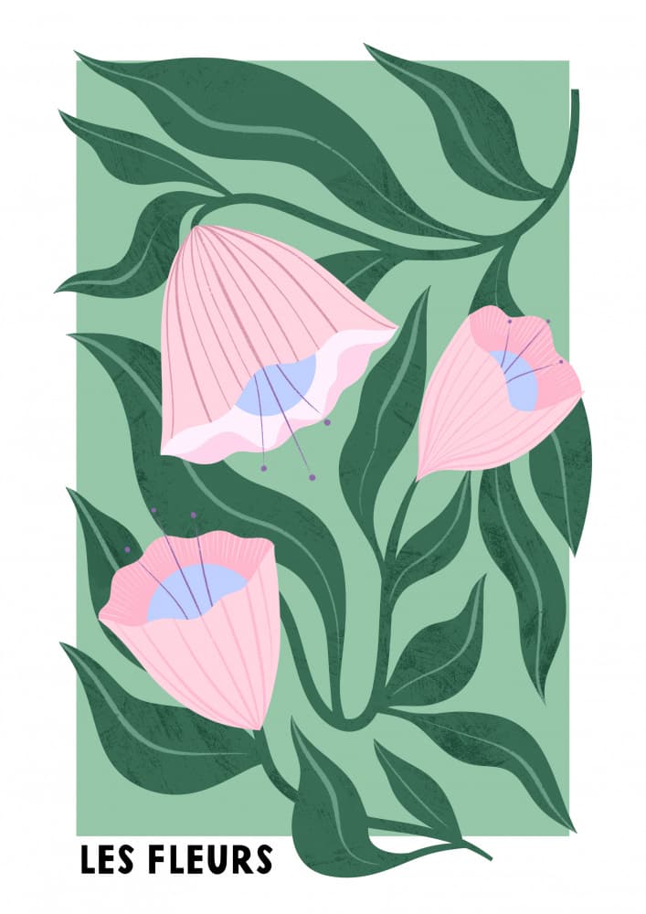 Les Fleurs - Green by Melissa Donne — canvas wall art