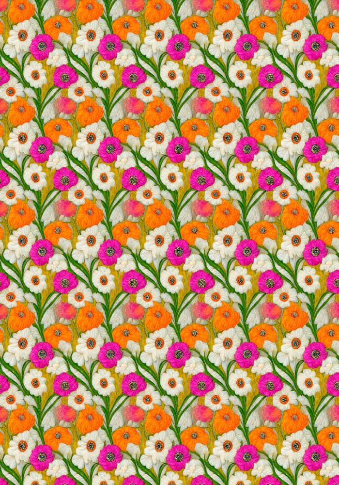 Floral Harmony Quilt by Treechild — canvas wall art