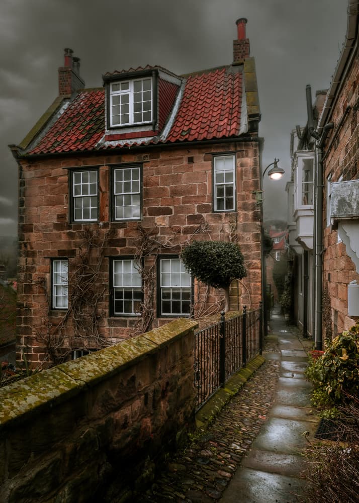Quaint Stone House Alley by Francis Wilson — canvas wall art