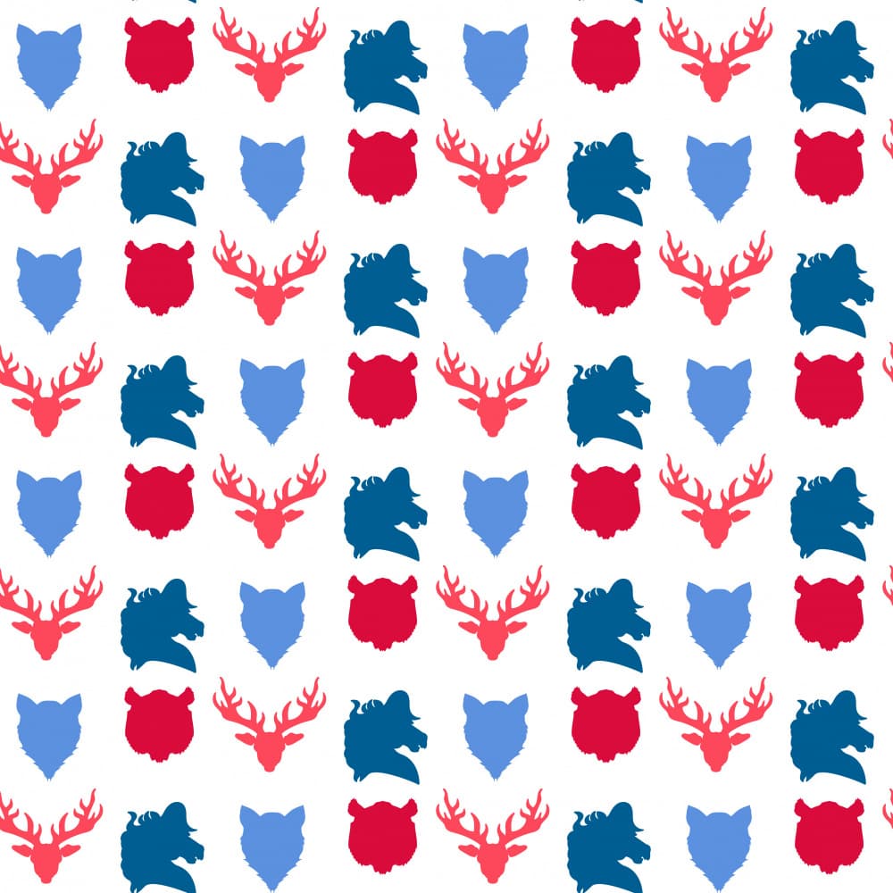 Wild Animal Heads Pattern by Marika Barsrsind — canvas wall art