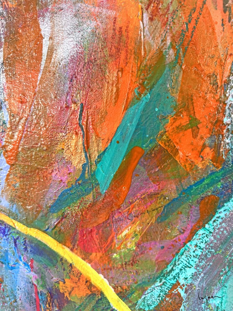 Vibrant expressionist orange by Dorothy Fagan — canvas wall art