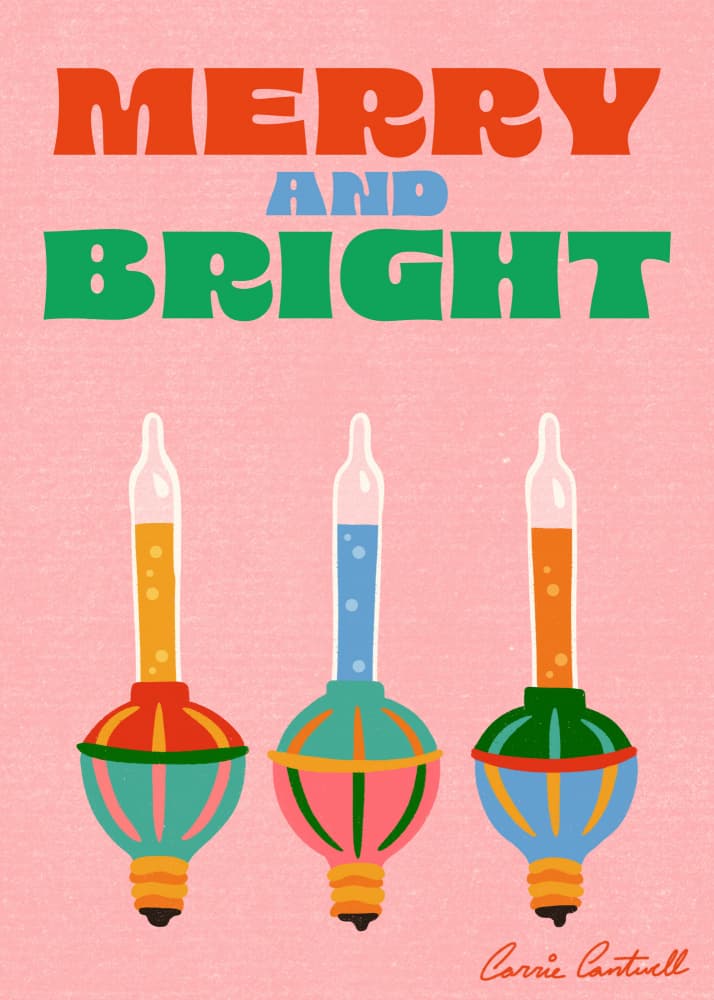 Merry + Bright by Carrie Cantwell — canvas wall art