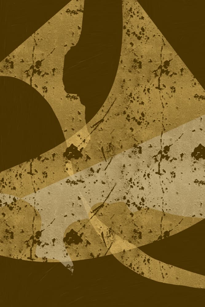 Golden Curved Geometry by Yuli Saputra — canvas wall art