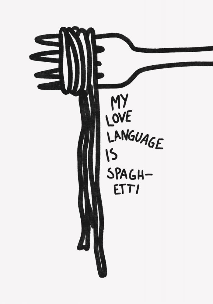 Spaghetti Love Language by Athene Fritsch — canvas wall art