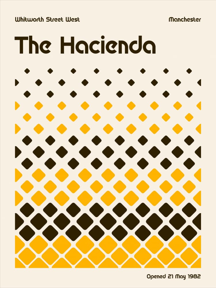 Manchester Hacienda Graphic by Retrodrome — canvas wall art