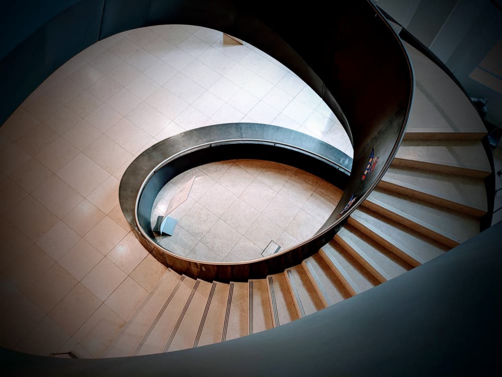 Modern Spiral Staircase by Elizabeth Allen — canvas wall art