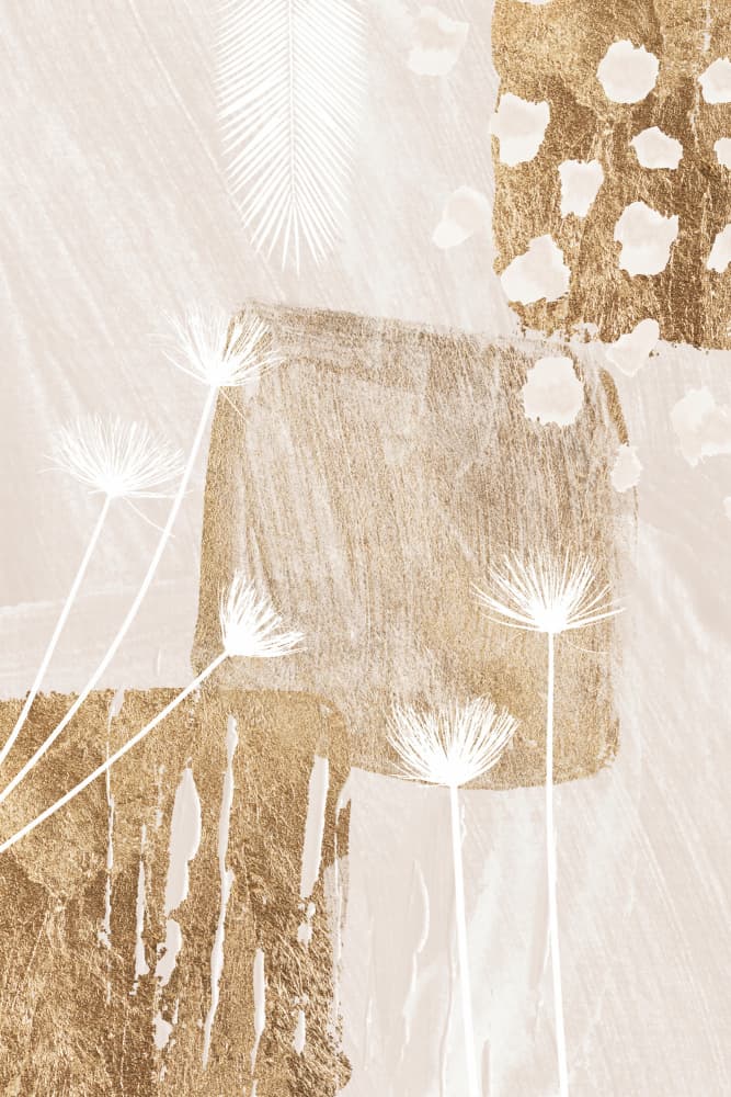 Golden Botanical Abstract by Sally Ann Moss — canvas wall art