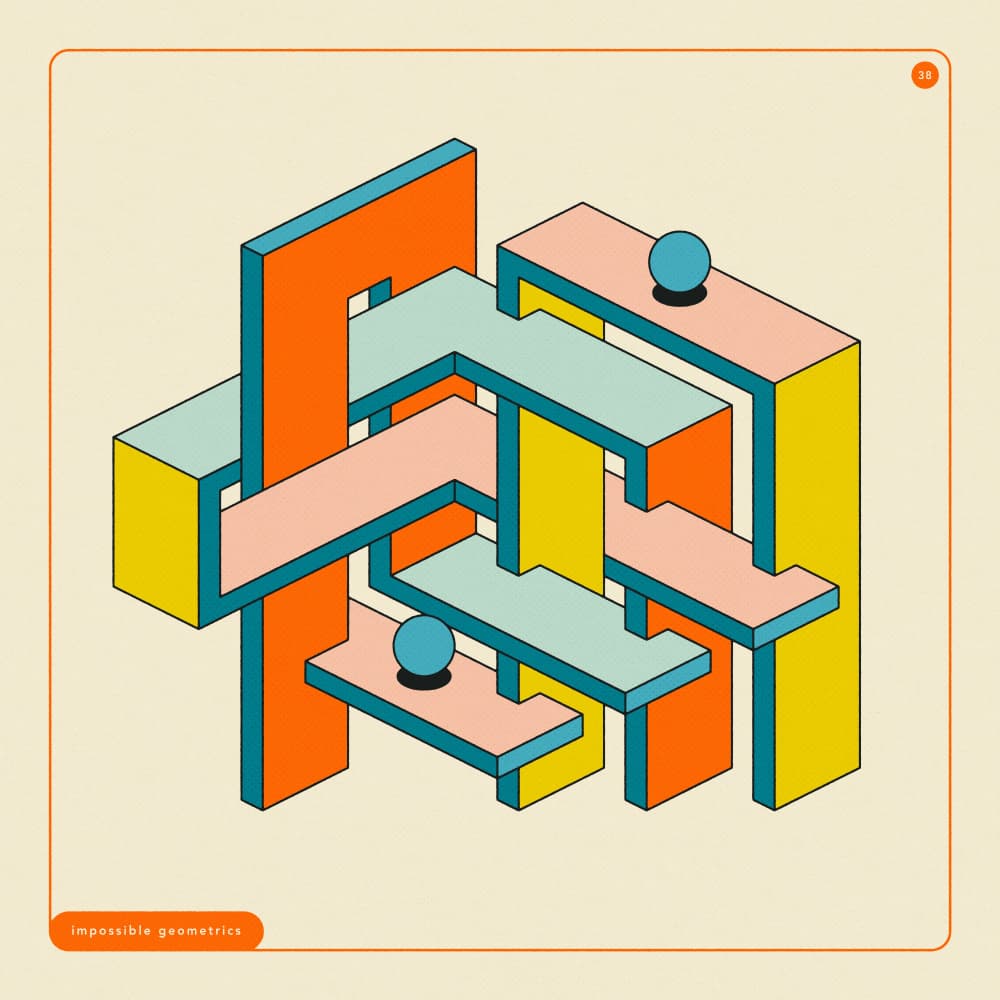 Impossible Geometric Maze by Jazzberry Blue — canvas wall art