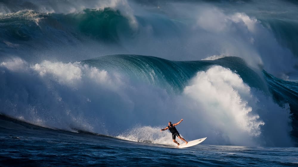 Riding Giant Waves by David H Yang — canvas wall art