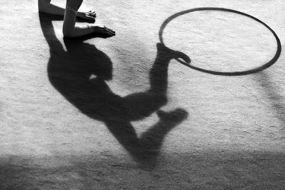 Hula Hoop Shadow Dance by Tomasz Buczkowski ( Tomush ) — canvas wall art