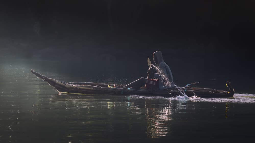Solitary Paddler Morning Light by António Carreira — canvas wall art
