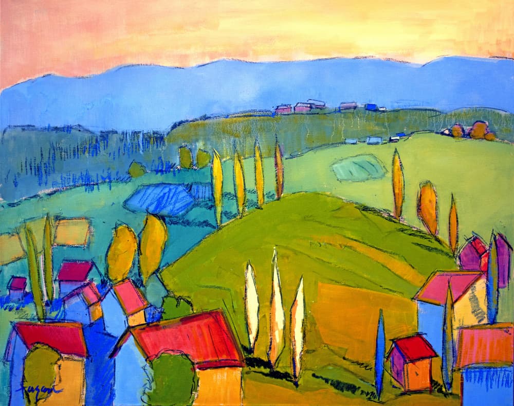 Colorful Hillscape by Dorothy Fagan — canvas wall art
