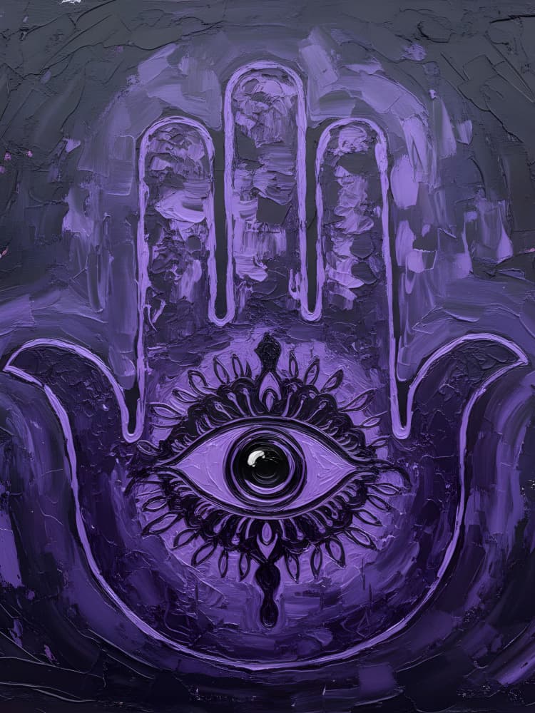 Purple Hamsa Eye by HUGO — canvas wall art