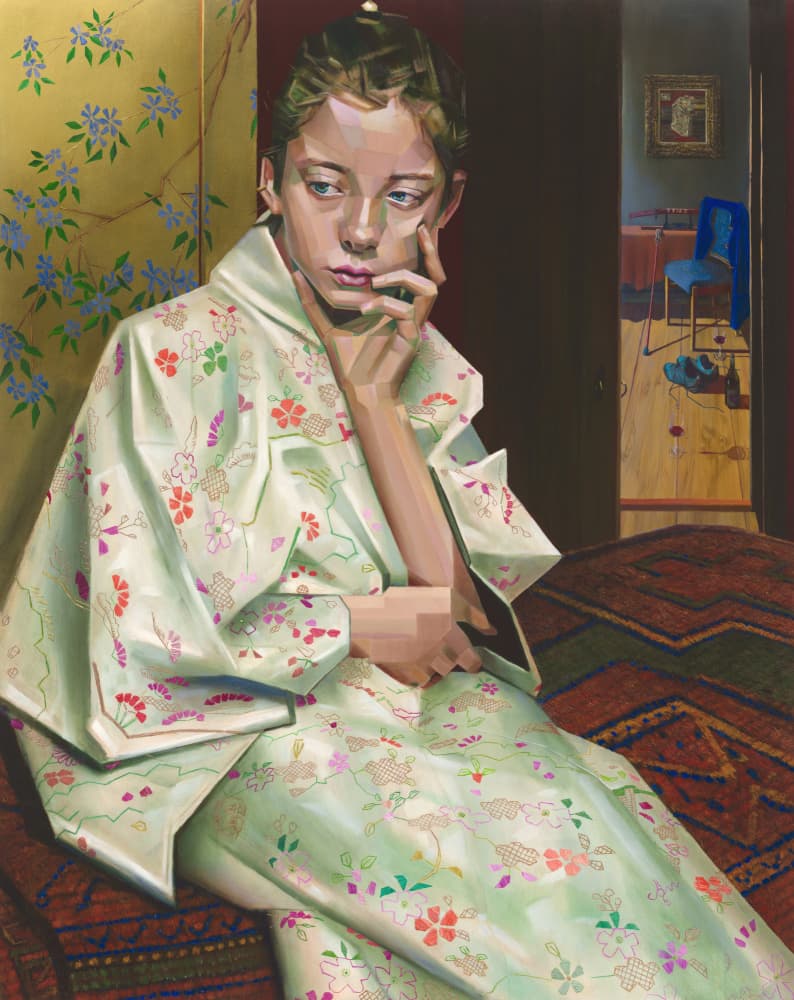 Pensive Kimono Girl by Corné Akkers — canvas wall art