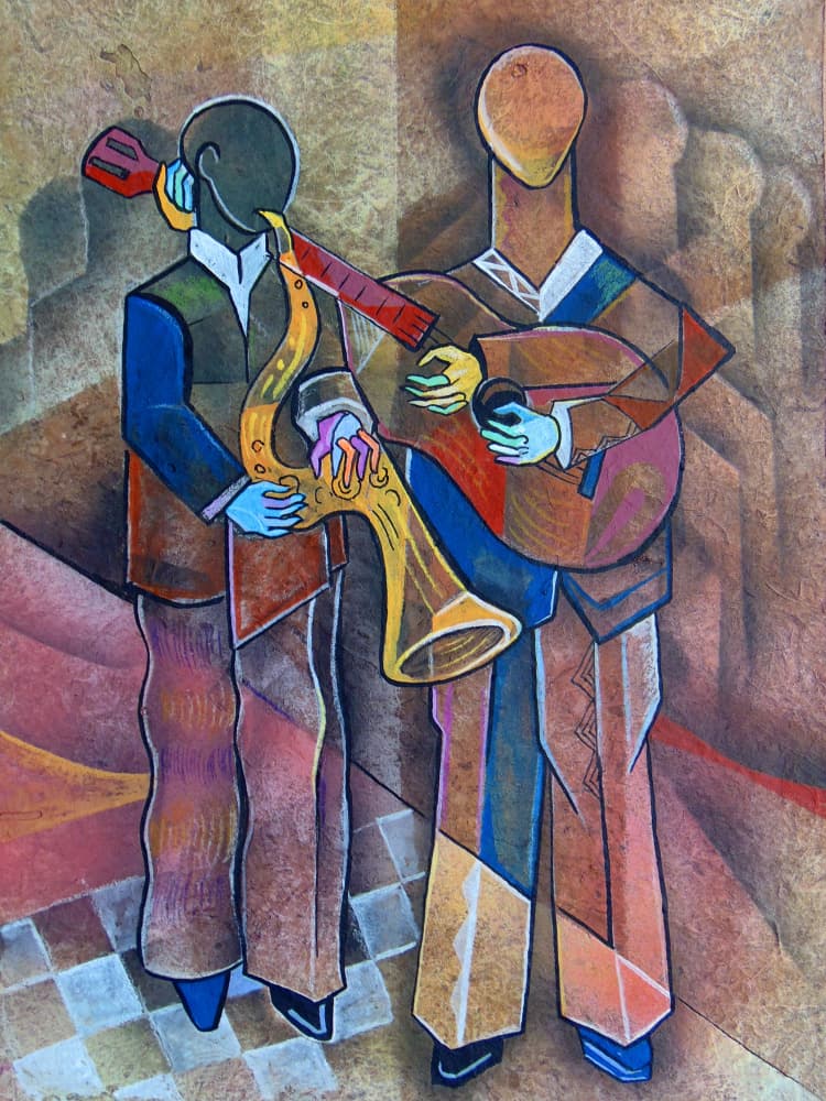 Abstract Jazz Musicians by Ricardo Maya — canvas wall art