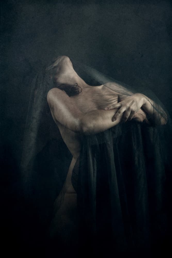 Mysterious Veiled Woman by Olga Mest — canvas wall art