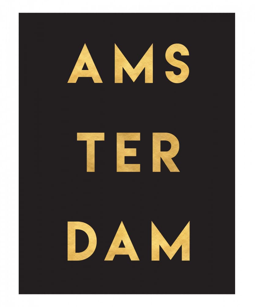 Amsterdam Gold Typography by Emiliano Deificus — canvas wall art