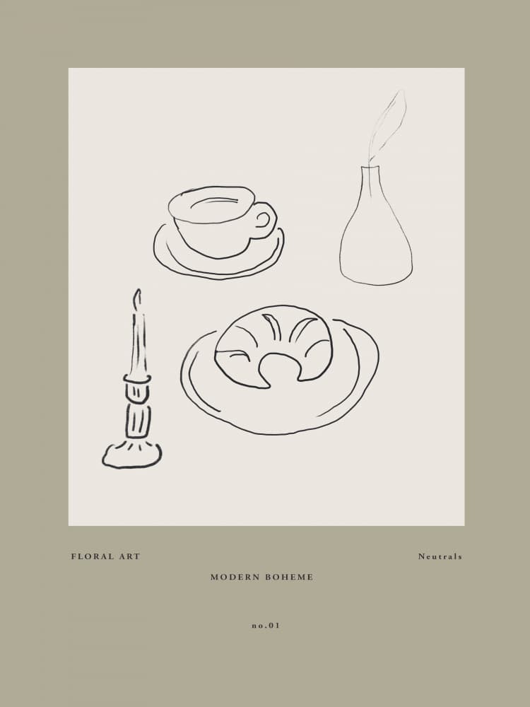 Minimalist Breakfast by Treechild — canvas wall art
