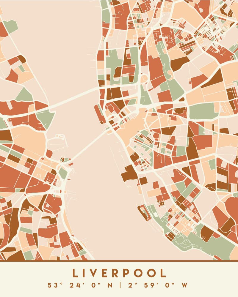 Abstract Liverpool Map by Emiliano Deificus — canvas wall art
