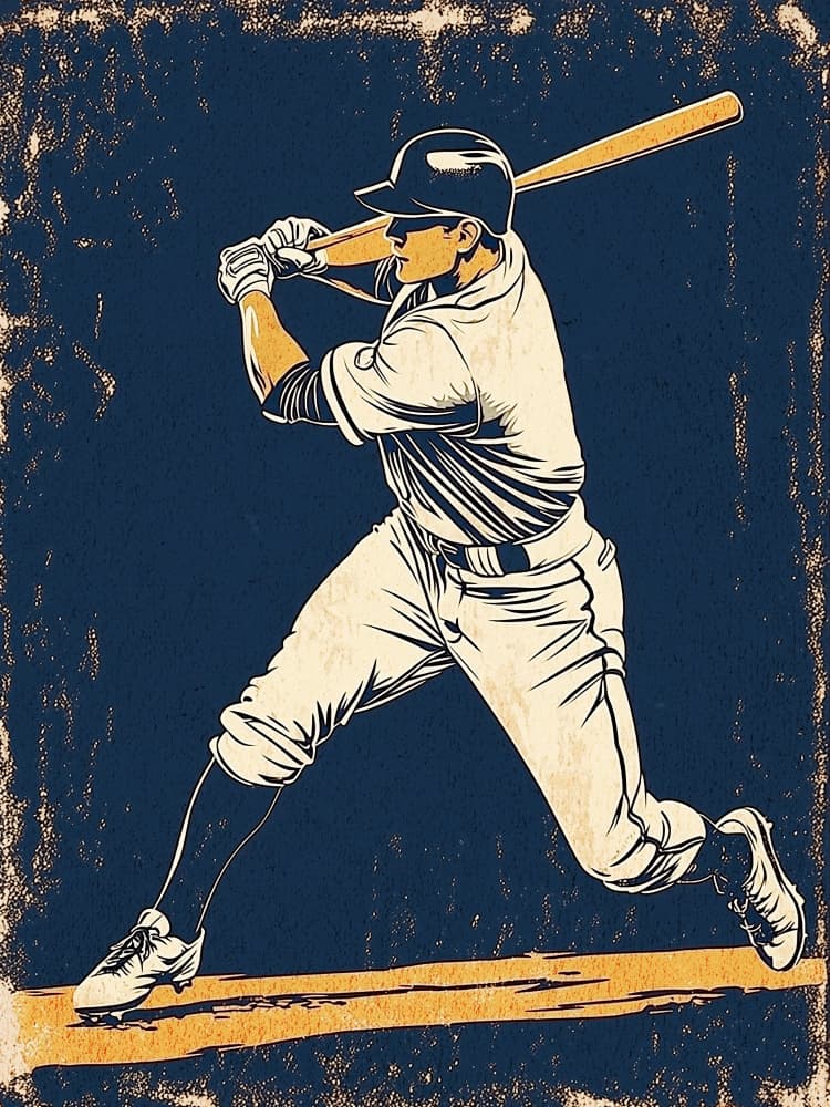 Vintage Baseball Batter by Pictufy Studio IV — canvas wall art