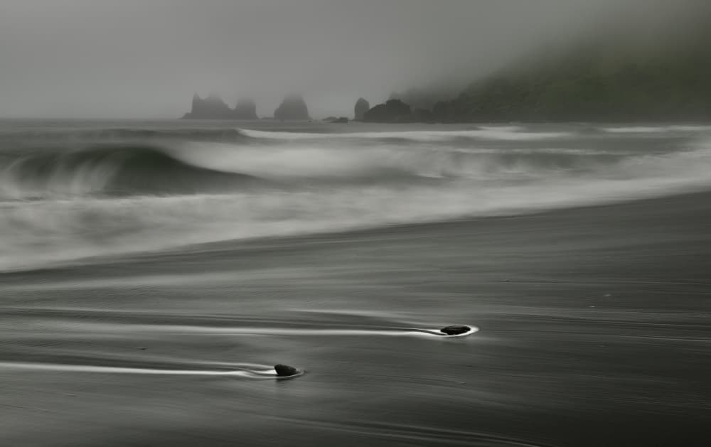 Misty Beach Waves by Izidor Gasperlin — canvas wall art