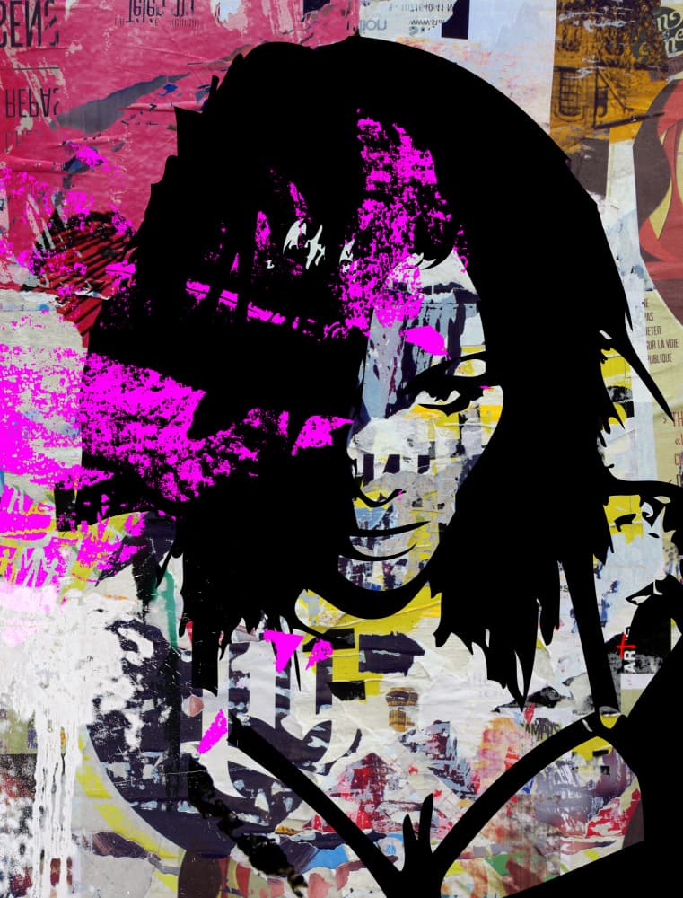 Edgy Pink Portrait by PASLIER Morgan — canvas wall art