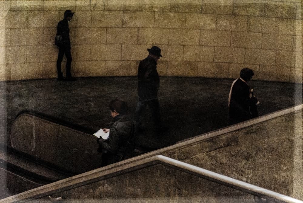Urban Subway Solitude by Milena Seita — canvas wall art