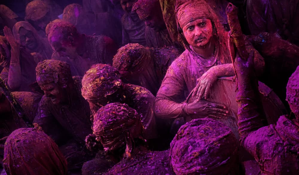 Vibrant Holi Celebration by Jassi Oberai — canvas wall art