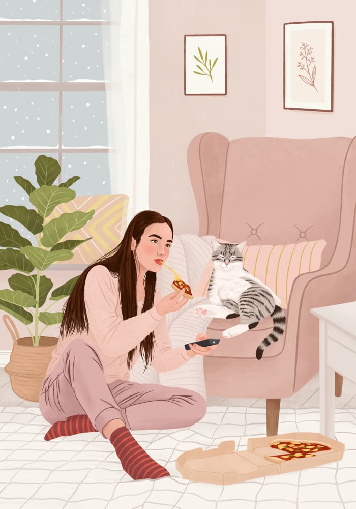 Cozy Winter Evening by Petra Holíková — canvas wall art