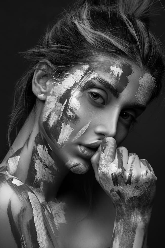 Artistic Painted Woman by amir behzadi — canvas wall art