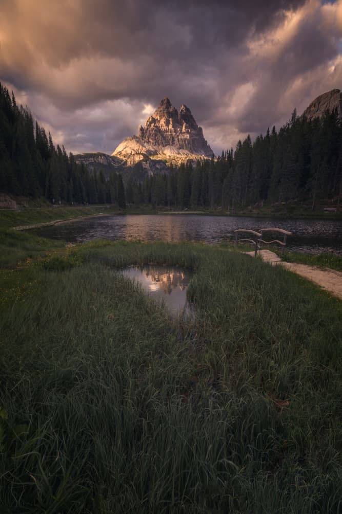 Dramatic Mountain Reflection by Pilar Hm — canvas wall art