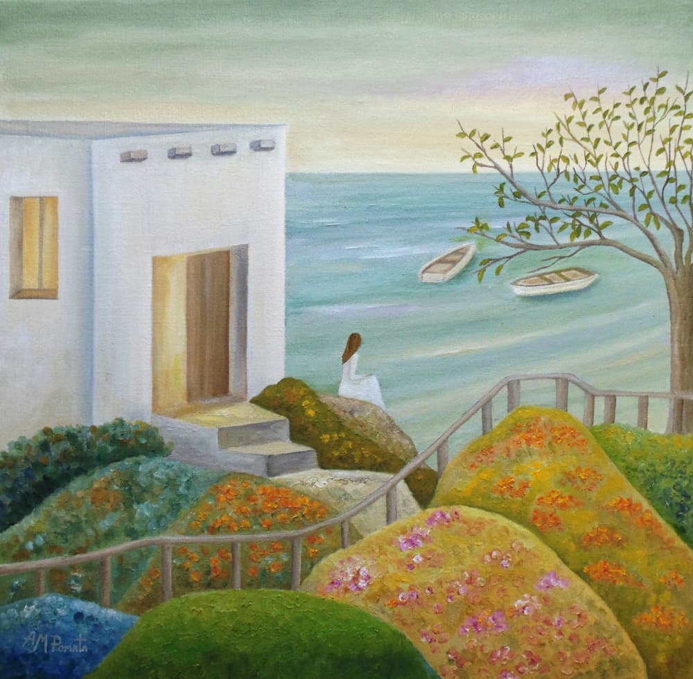 Coastal Garden Serenity by Angeles M. Pomata — canvas wall art