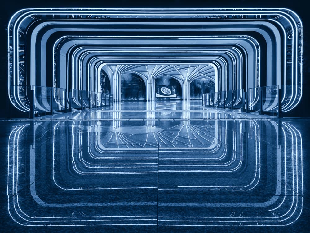 Geometric Light Tunnel by Mei Xu — canvas wall art
