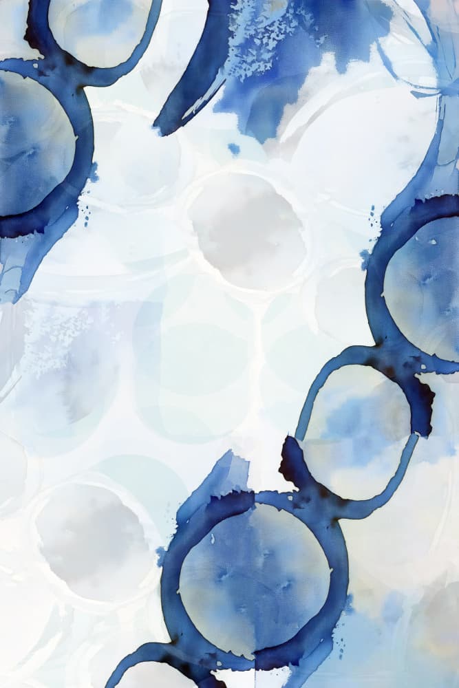 Fluid Indigo Circles by cartissi — canvas wall art