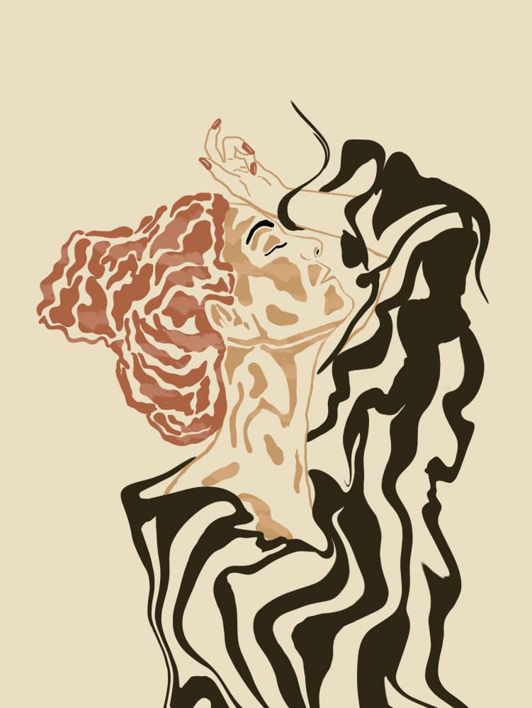 Elegant Striped Woman