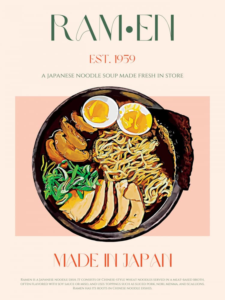 Savoring Japanese Ramen Bowl by Nazma Khokhar — canvas wall art