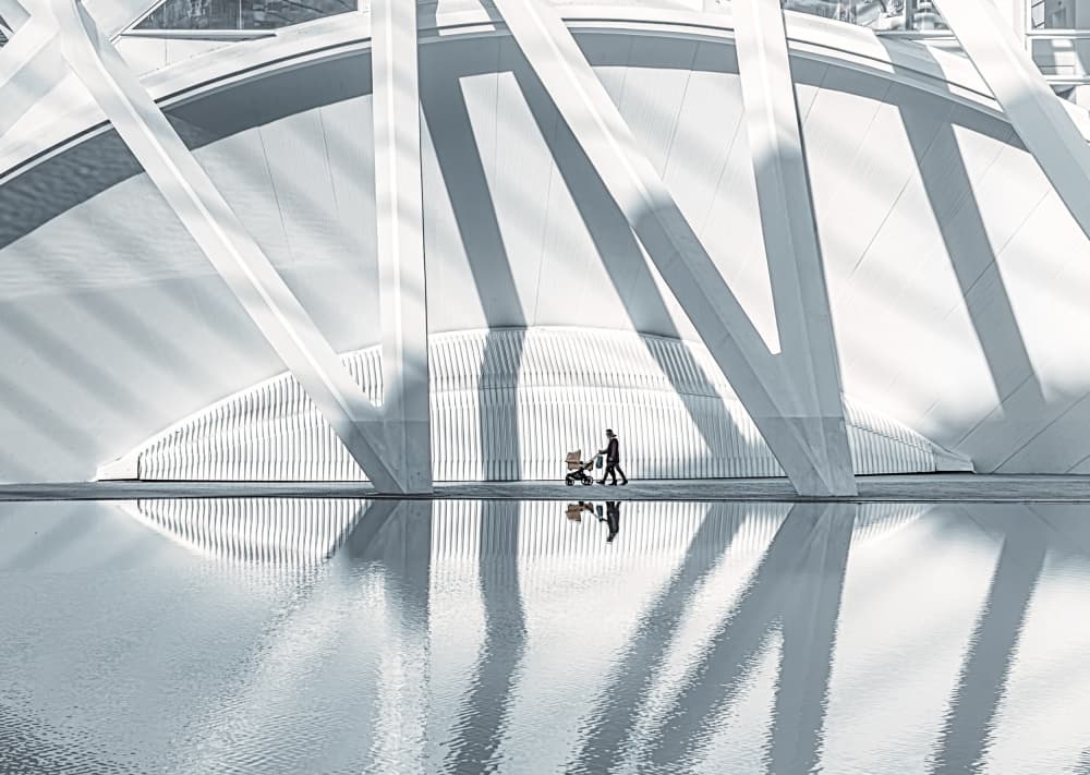Modern Reflections Stroll by Santiago Pascual Buye — canvas wall art