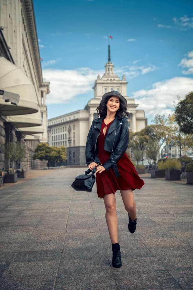 Smiling City Woman by Tanya Markova — canvas wall art