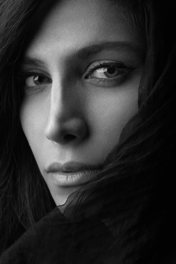 Mysterious Woman's Gaze by Mehdi Mokhtari — canvas wall art