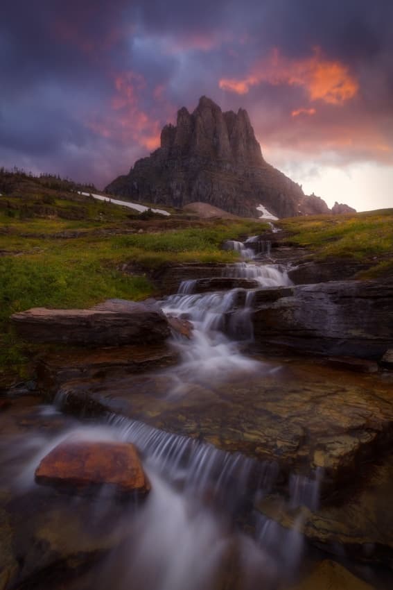Dramatic Mountain Sunset by Miles Morgan — canvas wall art