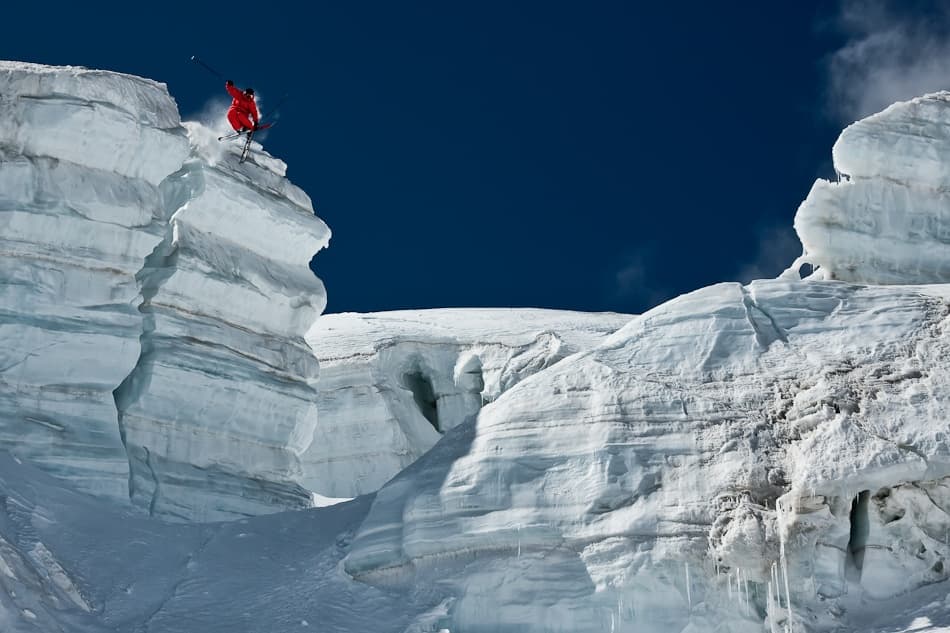 Extreme Glacier Jump by Tristan Shu — canvas wall art