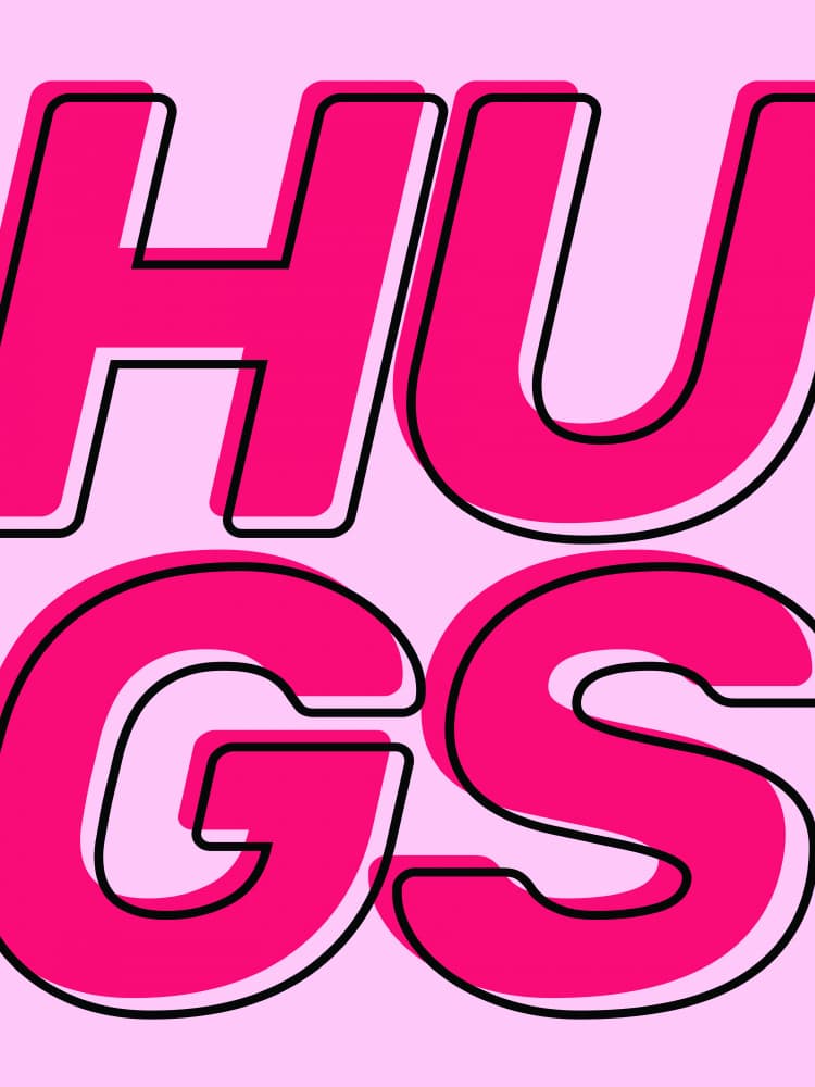 Pink Hugs by Frankie Kerr-Dineen — canvas wall art