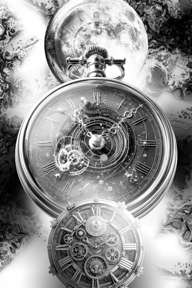 Cosmic Pocket Watch by Rafal Kulik — canvas wall art