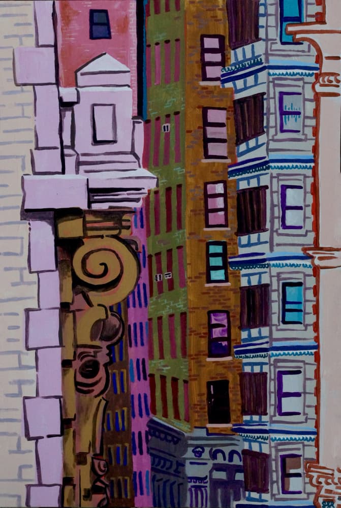 Vibrant City Architecture by Steve Spencer — canvas wall art