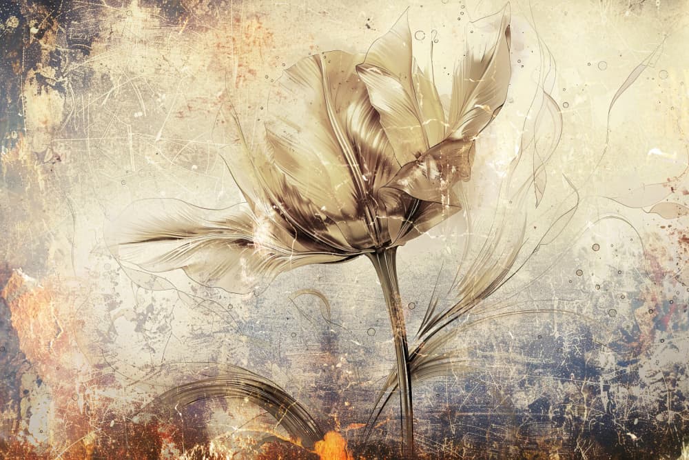 Elegant Textured Bloom by Rafal Kulik — canvas wall art