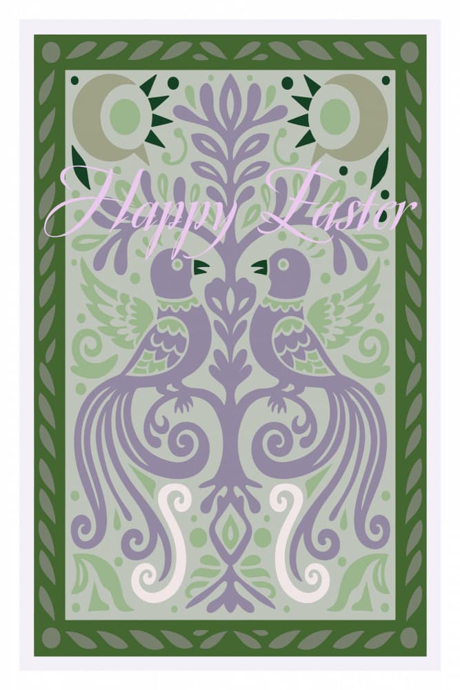 Ornate Easter Birds by cartissi — canvas wall art