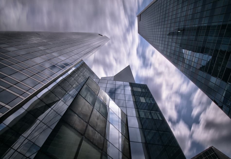 Dynamic City Skyscrapers by FrankBa — canvas wall art
